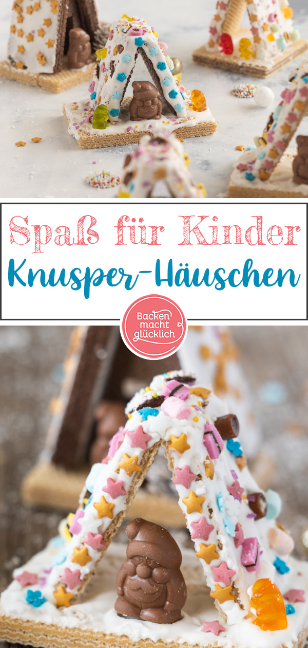 Diese Knusperhäuschen sind einfach nur lecker und eine schöne Adventsbeschäftigung für die ganze Familie. Diese Weihnachtshäuschen machen in jeder Hinsicht Spaß.