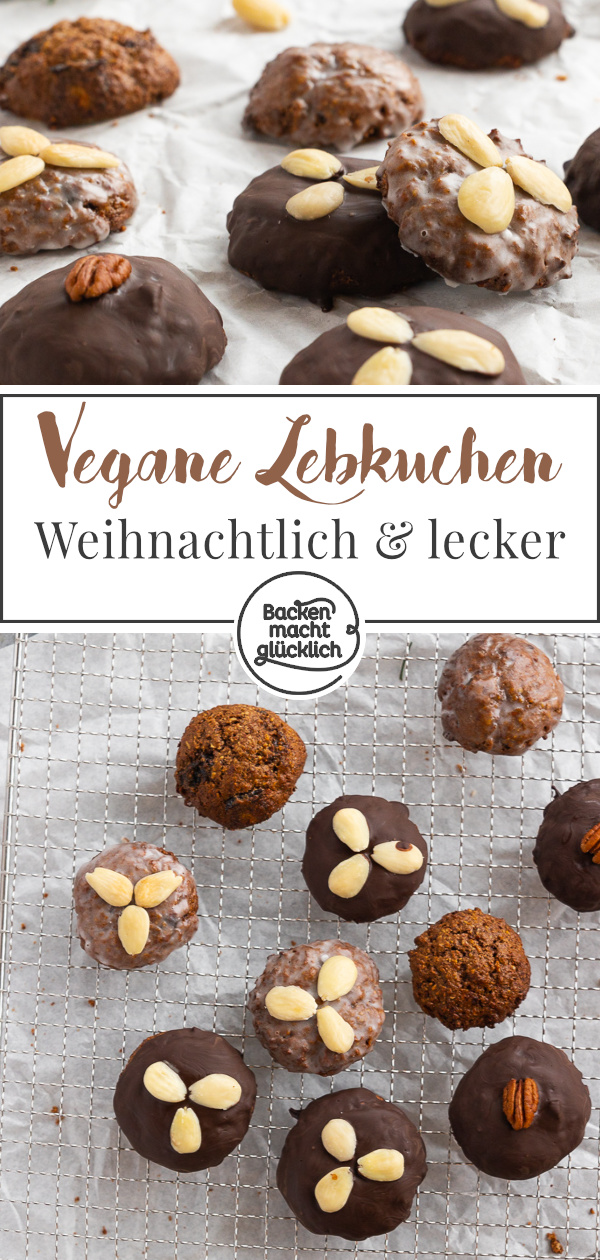 Tolles Rezept für saftige vegane Lebkuchen ohne Eier, Butter & Milch. Diese Variante für weihnachtliche Lebkuchen müsst ihr einfach nachbacken!