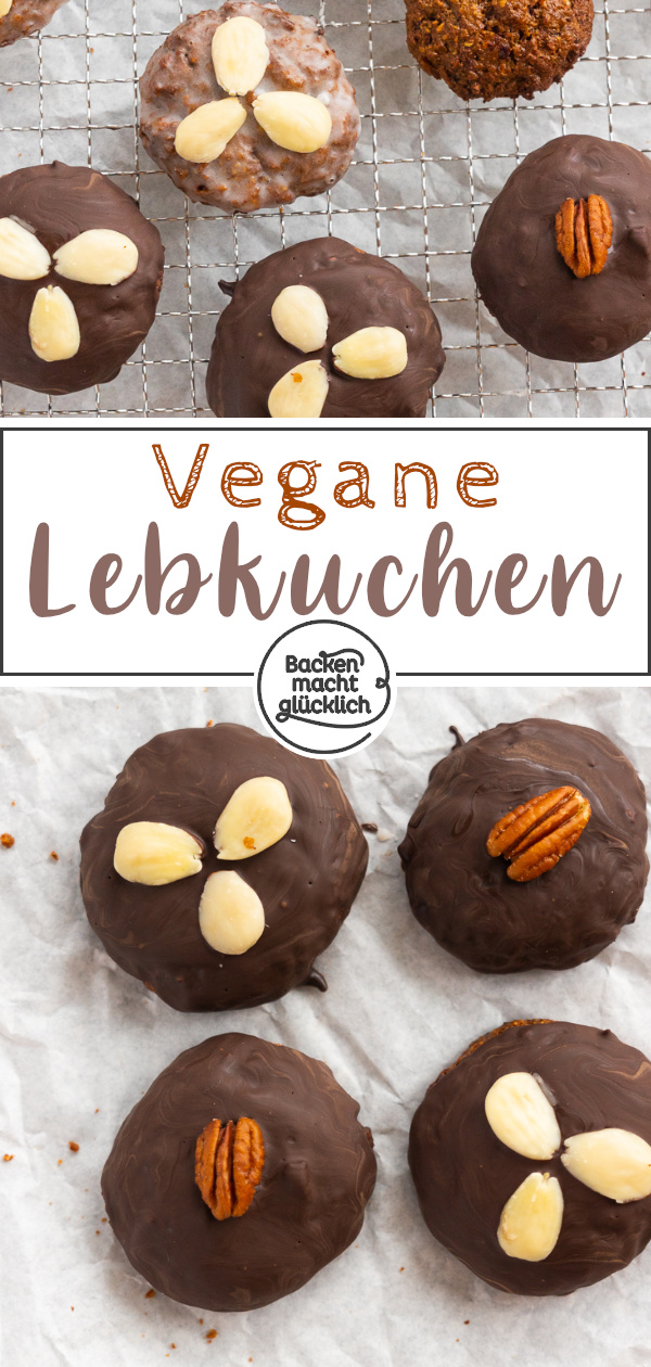 Tolles Rezept für saftige vegane Lebkuchen ohne Eier, Butter & Milch. Diese Variante für weihnachtliche Lebkuchen müsst ihr einfach nachbacken!