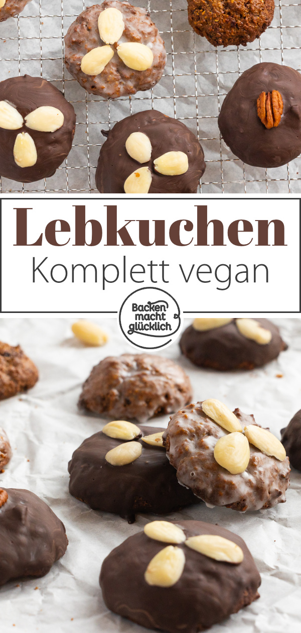 Tolles Rezept für saftige vegane Lebkuchen ohne Eier, Butter & Milch. Diese Variante für weihnachtliche Lebkuchen müsst ihr einfach nachbacken!