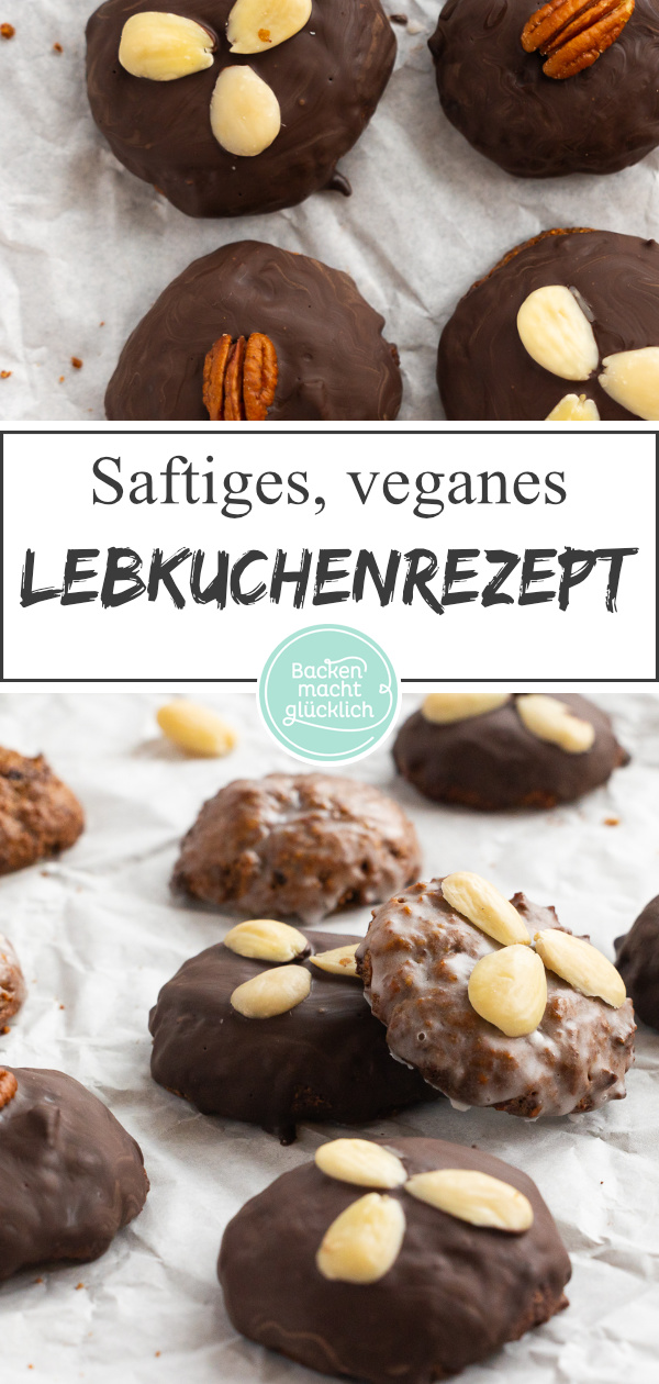 Tolles Rezept für saftige vegane Lebkuchen ohne Eier, Butter & Milch. Diese Variante für weihnachtliche Lebkuchen müsst ihr einfach nachbacken!