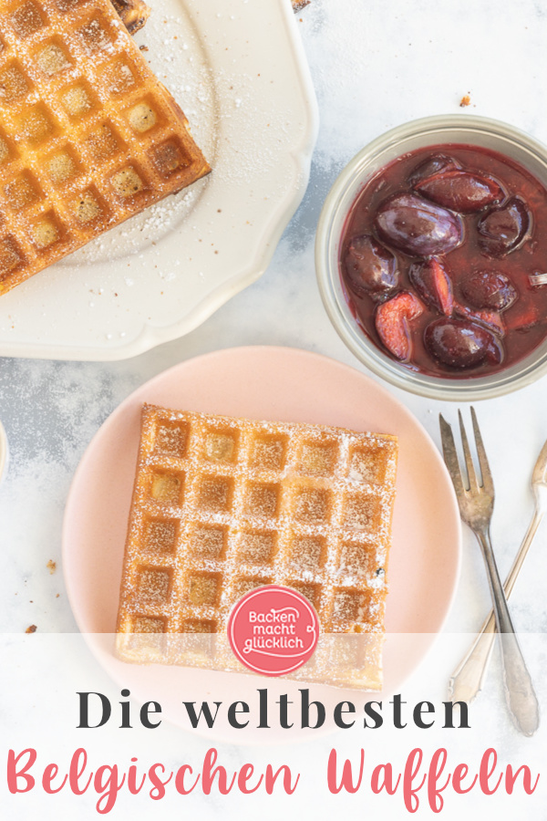 Das beste schnelle Rezept für Original Belgische Waffeln. Die Waffeln aus Belgien sind außen knusprig & innen fluffig.