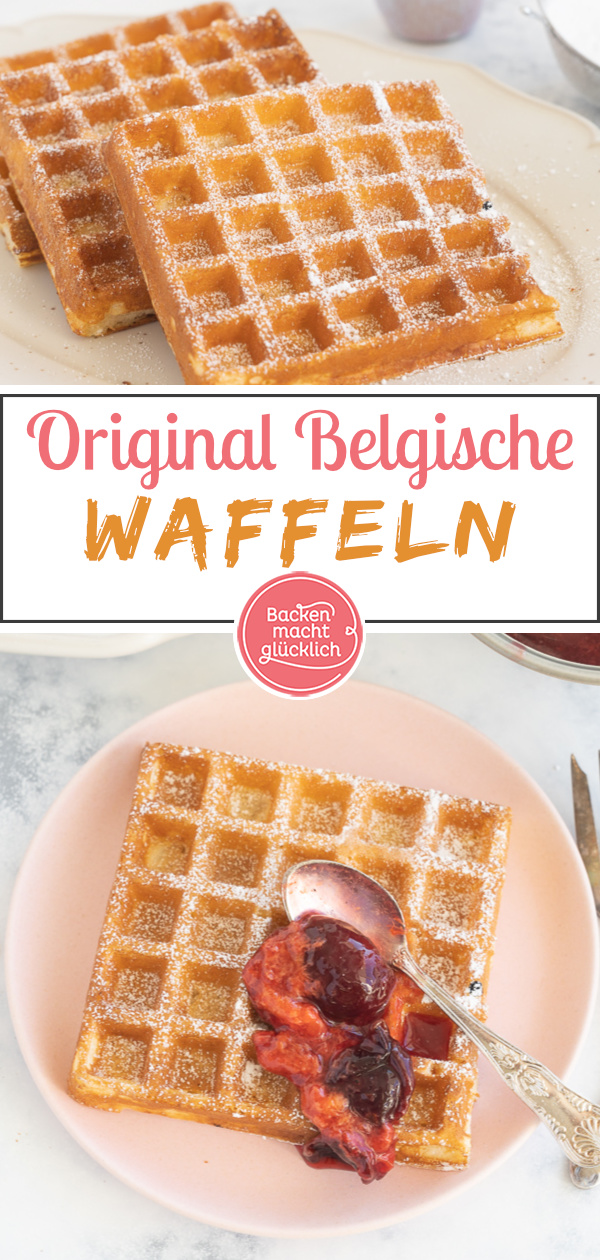 Das beste schnelle Rezept für Original Belgische Waffeln. Die Waffeln aus Belgien sind außen knusprig & innen fluffig.