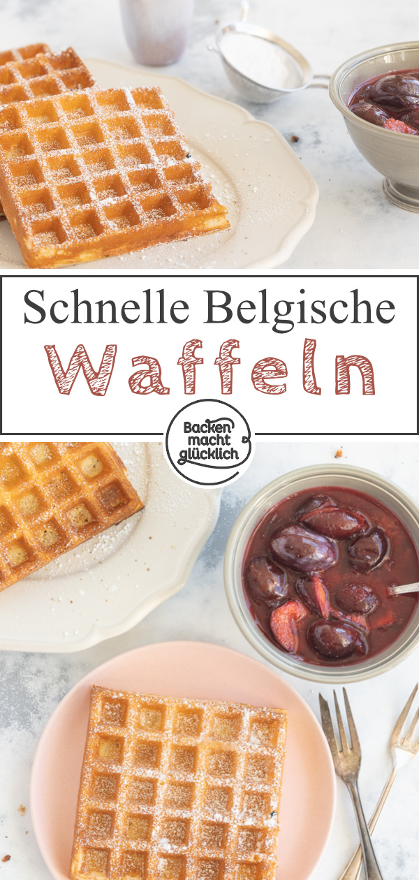 Das beste schnelle Rezept für Original Belgische Waffeln. Die Waffeln aus Belgien sind außen knusprig & innen fluffig.