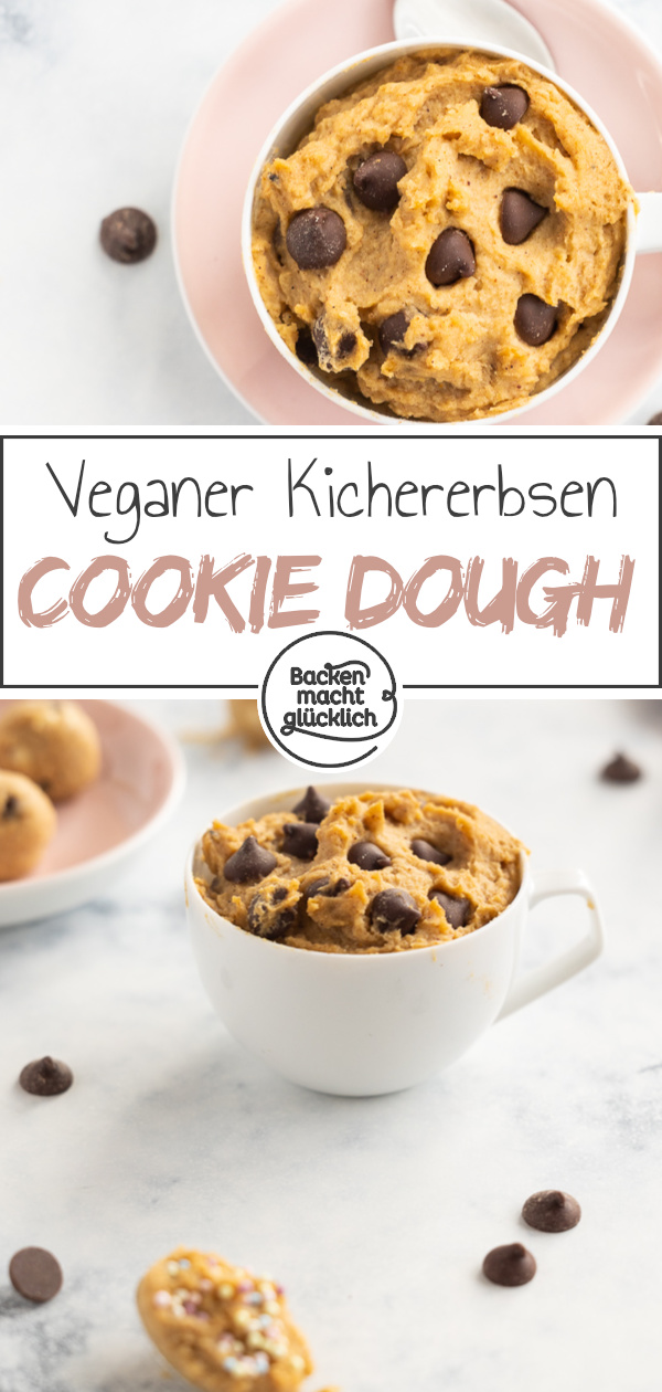 Dieser Kichererbsen Cookie Dough ist vegan, zuckerfrei & richtig lecker: Dieser rohe Keksteig zum Löffeln ist ein toller Snack, wenn´s mal etwas ausgewogener sein darf.
