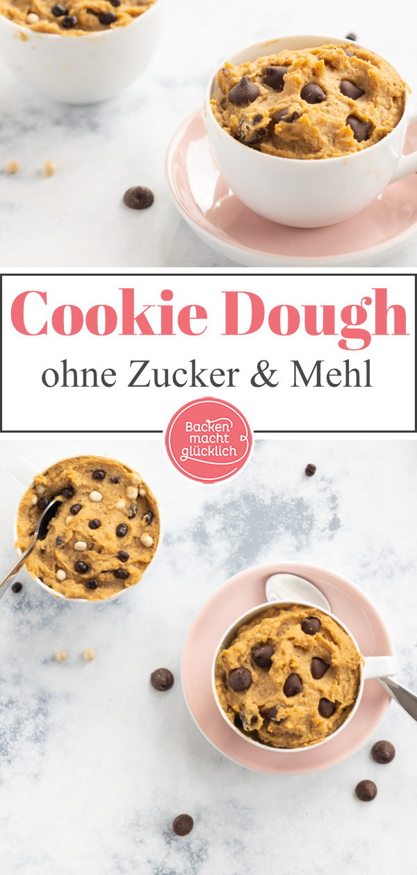 Dieser Kichererbsen Cookie Dough ist vegan, zuckerfrei & richtig lecker: Dieser rohe Keksteig zum Löffeln ist ein toller Snack, wenn´s mal etwas ausgewogener sein darf.