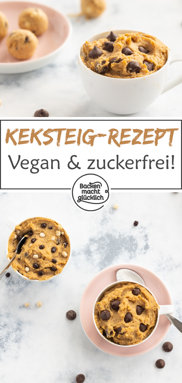 Dieser Kichererbsen Cookie Dough ist vegan, zuckerfrei & richtig lecker: Dieser rohe Keksteig zum Löffeln ist ein toller Snack, wenn´s mal etwas ausgewogener sein darf.