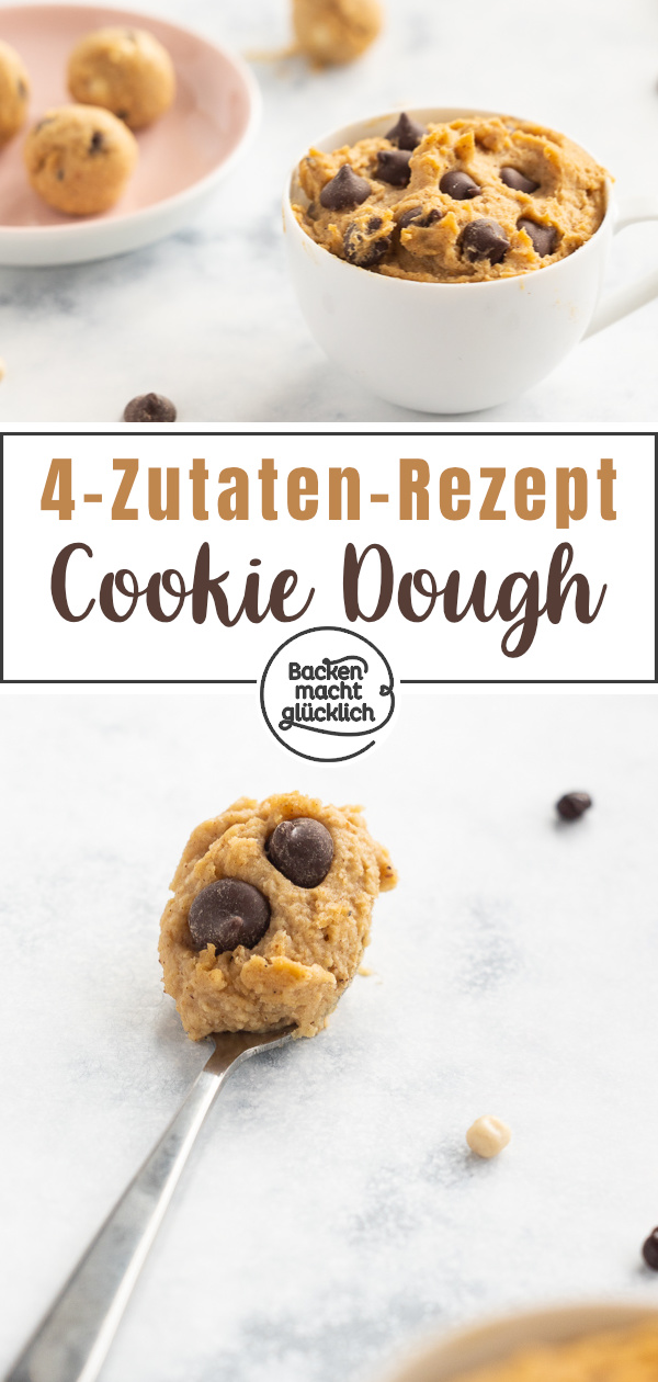 Dieser Kichererbsen Cookie Dough ist vegan, zuckerfrei & richtig lecker: Dieser rohe Keksteig zum Löffeln ist ein toller Snack, wenn´s mal etwas ausgewogener sein darf.