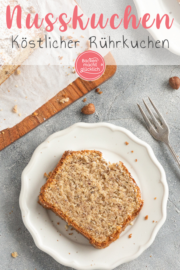 Omas einfaches Rezept für einen saftigen, flaumigen Haselnusskuchen. Aus gutem Grund ist der Nusskuchen ein so beliebter Klassiker!