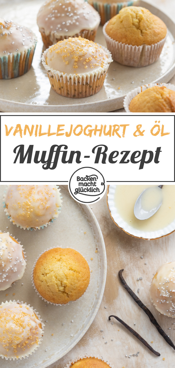 Einfaches, schnelles Rezept für saftige Muffins mit Vanillejoghurt. Die Vanillemuffins sind ein echter Klassiker, der sich wunderbar abwandeln lässt.