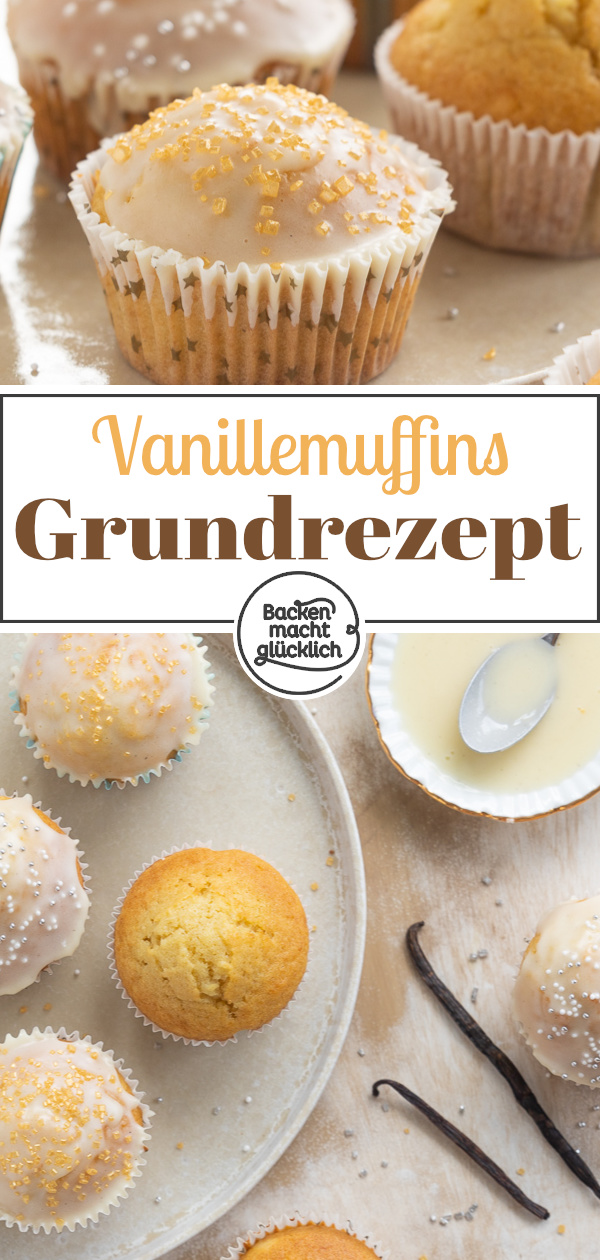 Einfaches, schnelles Rezept für saftige Muffins mit Vanillejoghurt. Die Vanillemuffins sind ein echter Klassiker, der sich wunderbar abwandeln lässt.