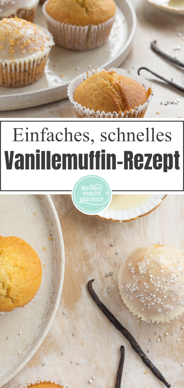 Einfaches, schnelles Rezept für saftige Muffins mit Vanillejoghurt. Die Vanillemuffins sind ein echter Klassiker, der sich wunderbar abwandeln lässt.