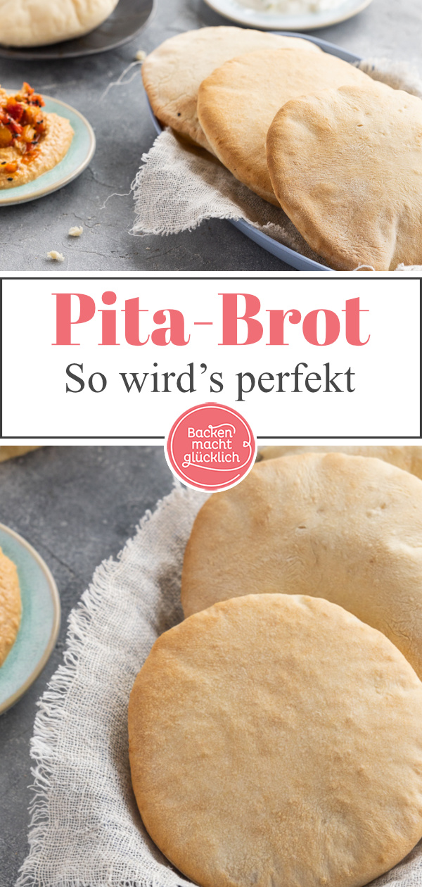 Mit diesem Rezept klappt Pita-Brot selber machen garantiert - egal, ob als Brottasche zum Füllen oder als Beilage zu Dips.