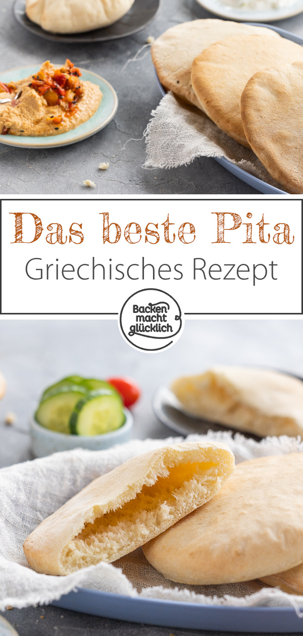 Mit diesem Rezept klappt Pita-Brot selber machen garantiert - egal, ob als Brottasche zum Füllen oder als Beilage zu Dips.