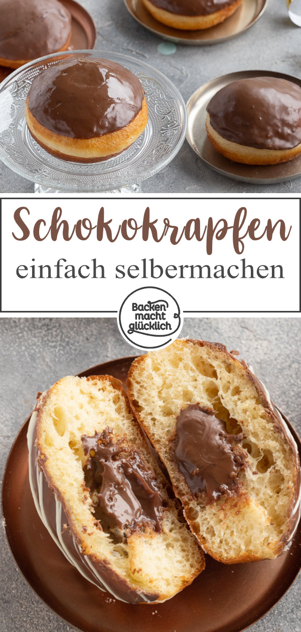 Lust auf geniale Schoko-Krapfen? Diese Berliner mit Schokofüllung schmecken nicht nur zu Fasching.