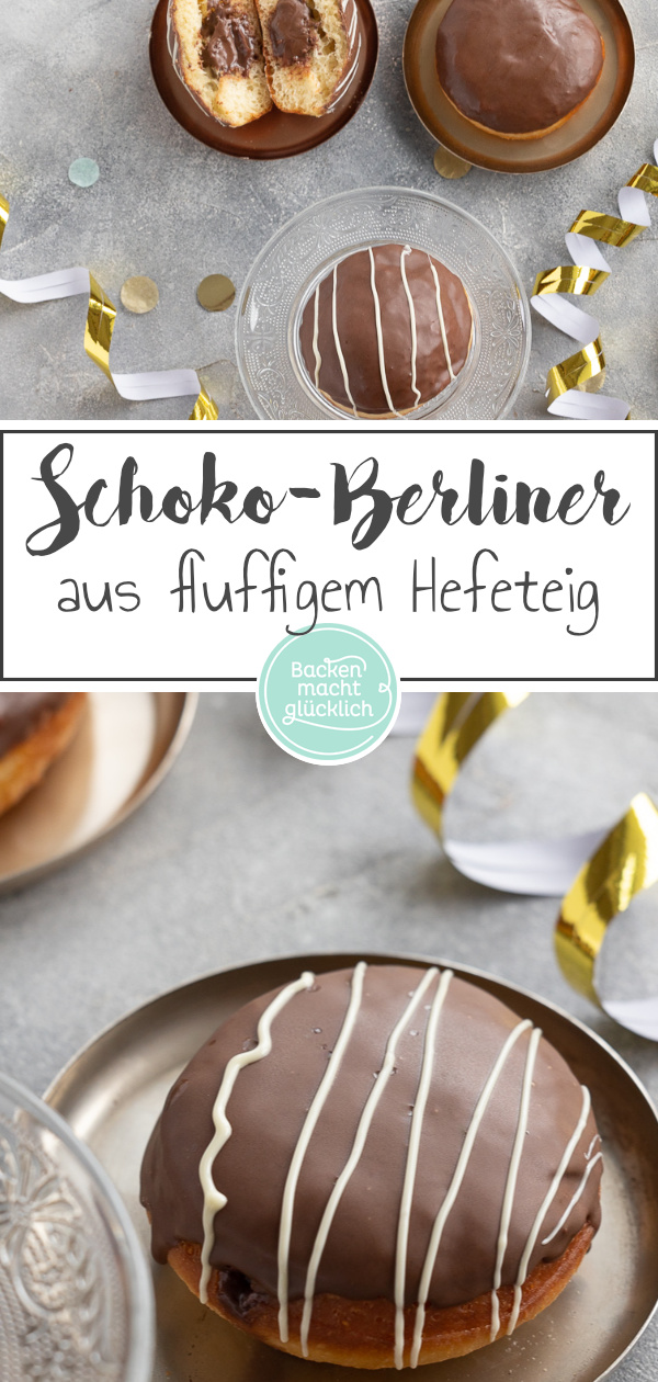 Lust auf geniale Schoko-Krapfen? Diese Berliner mit Schokofüllung schmecken nicht nur zu Fasching.