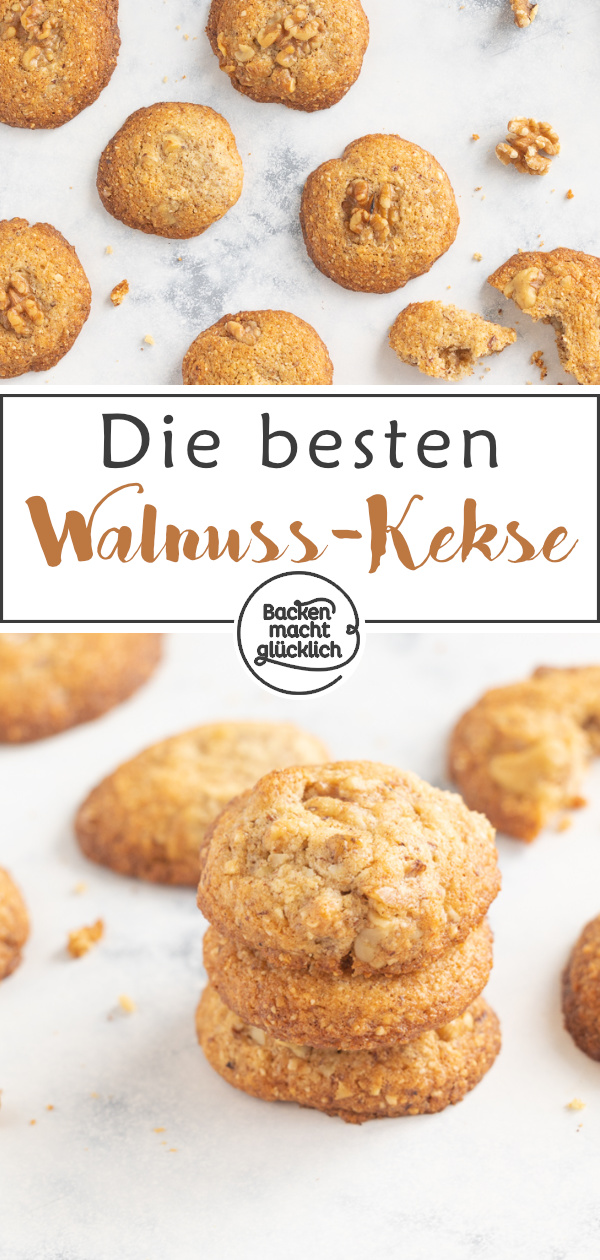 Diese super aromatischen Walnuss-Cookies sind schnell und einfach gemacht. Die amerikanischen Kekse sind crunchy und chewy.