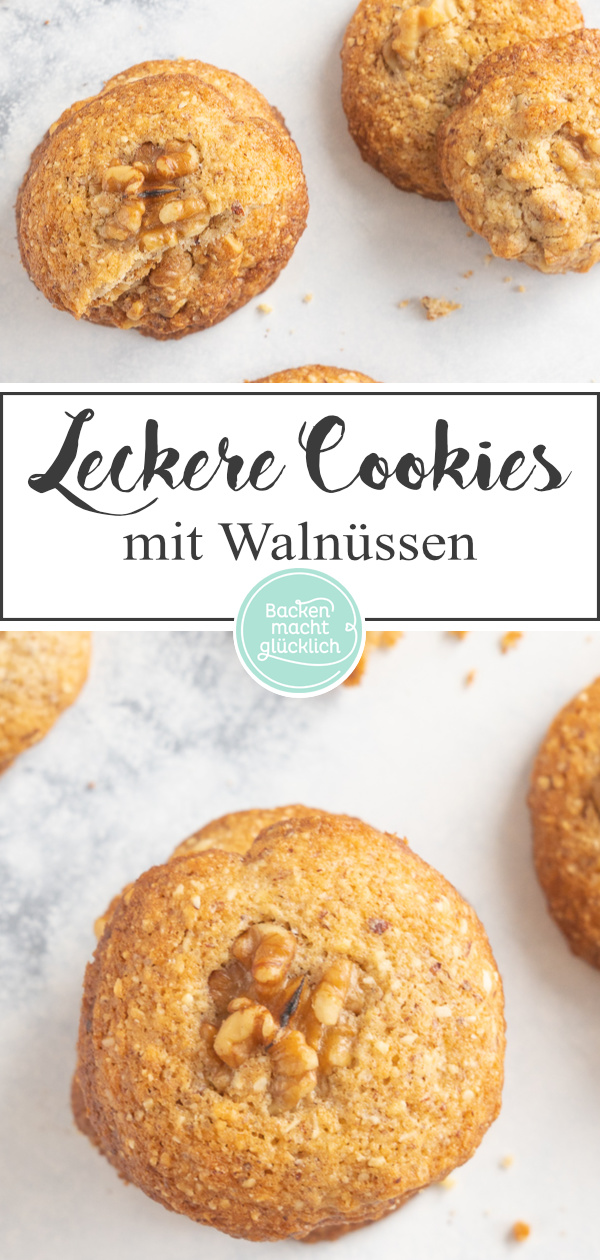 Diese super aromatischen Walnuss-Cookies sind schnell und einfach gemacht. Die amerikanischen Kekse sind crunchy und chewy.