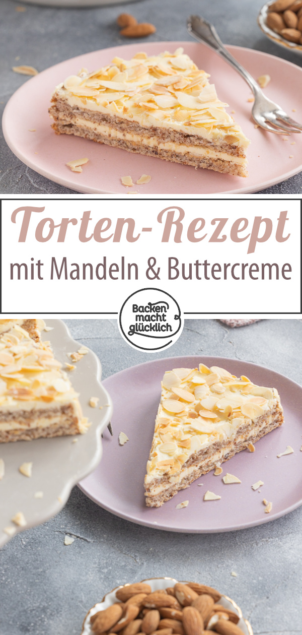 Ein Tortentraum aus zartem Mandelbiskuit und feiner Vanillecreme. So einfach kann man Schwedische Mandeltorte selber machen! 