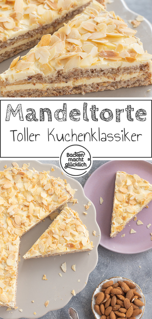 Ein Tortentraum aus zartem Mandelbiskuit und feiner Vanillecreme. So einfach kann man Schwedische Mandeltorte selber machen! 