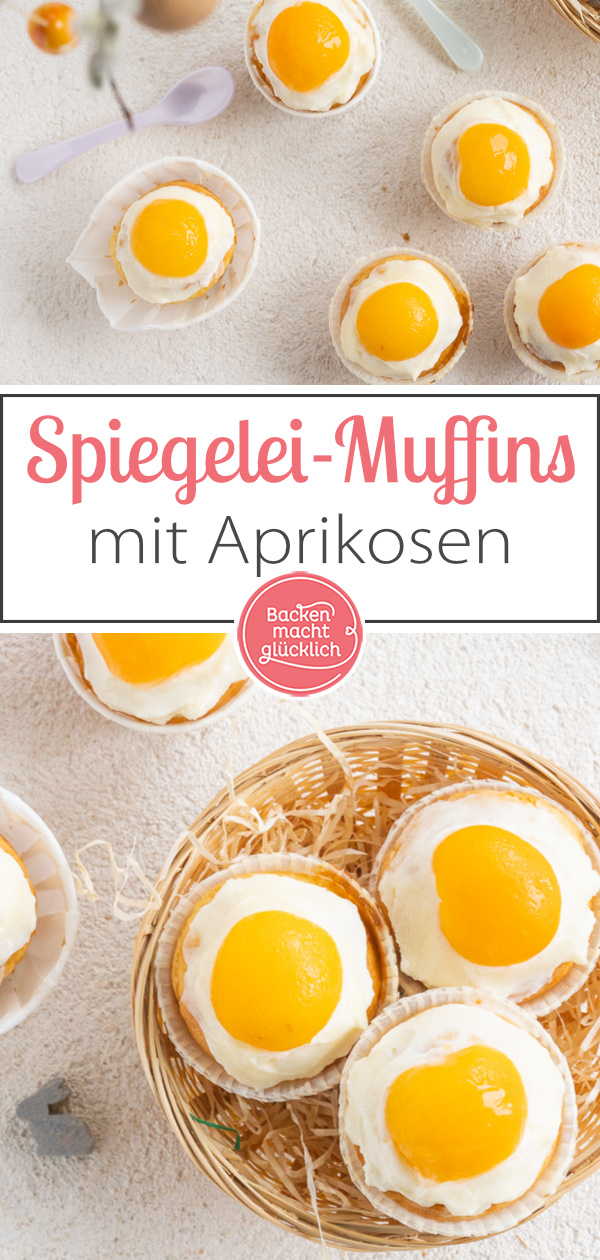 Süße Spiegelei-Muffins mit Aprikosen: einfach zu backen & ein echter Hingucker ☆ Diese Spiegelei-Cupcakes müsst ihr testen!