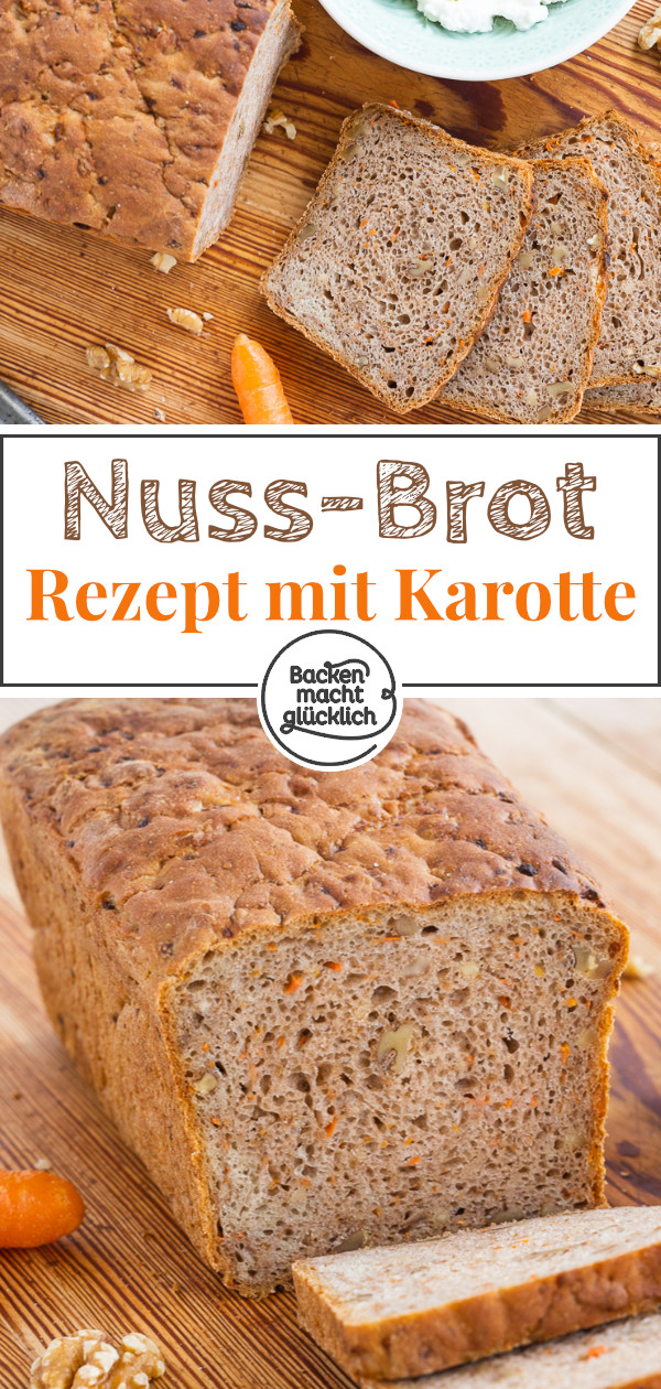 Aromatisch, saftig und kernig: Dieses Walnuss-Karotten-Brot ist klasse! Auch Anfänger können das Nussbrot mit Möhren einfach backen.