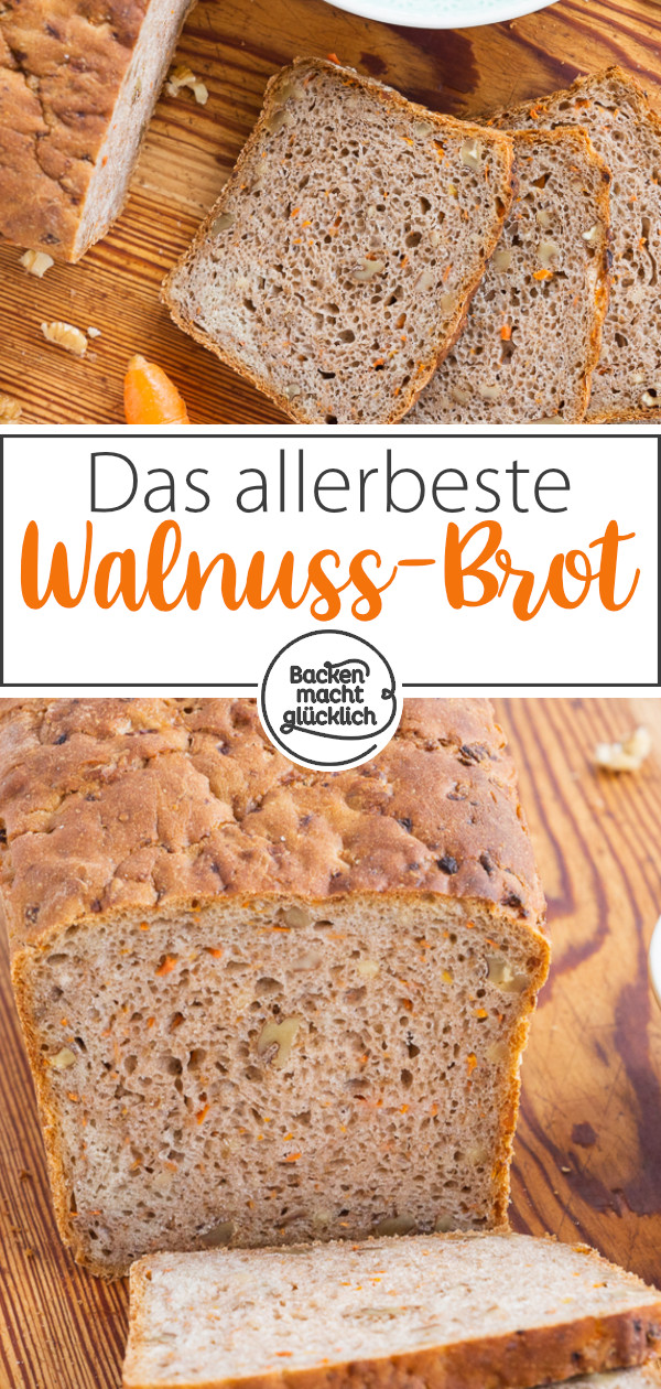 Aromatisch, saftig und kernig: Dieses Walnuss-Karotten-Brot ist klasse! Auch Anfänger können das Nussbrot mit Möhren einfach backen.