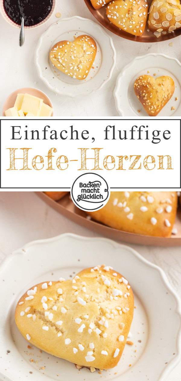 Mit süßen Brötchen in Herzform sorgt ihr garantiert für Begeisterung an Muttertag oder Valentinstag. Die Herzbrötchen gleich testen!