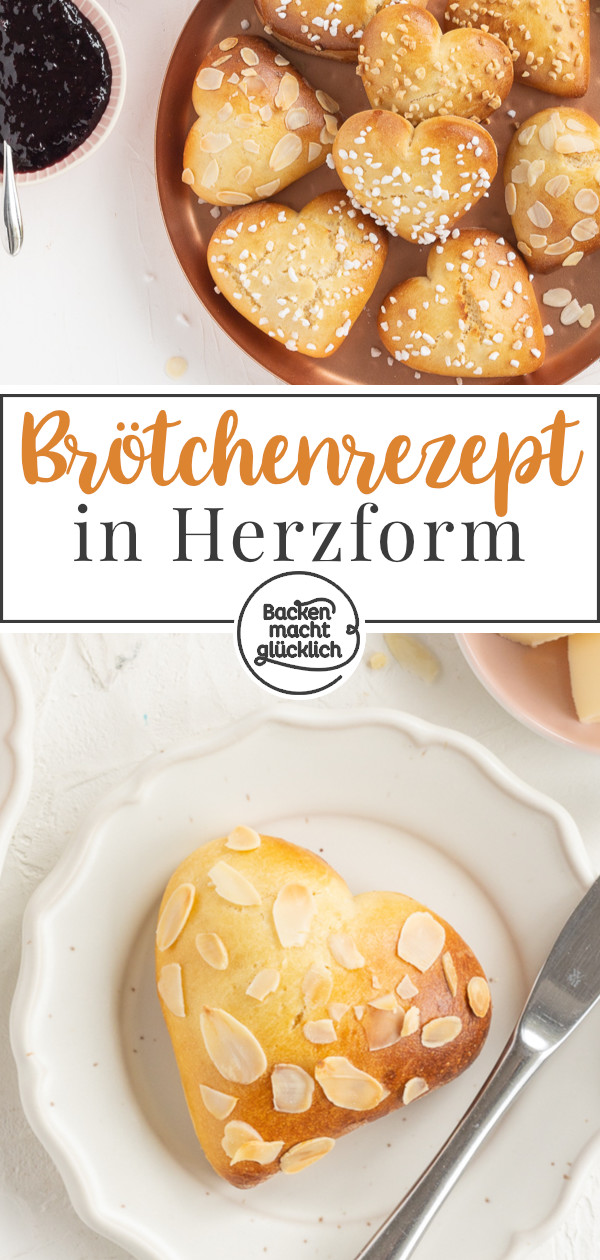 Mit süßen Brötchen in Herzform sorgt ihr garantiert für Begeisterung an Muttertag oder Valentinstag. Die Herzbrötchen gleich testen!