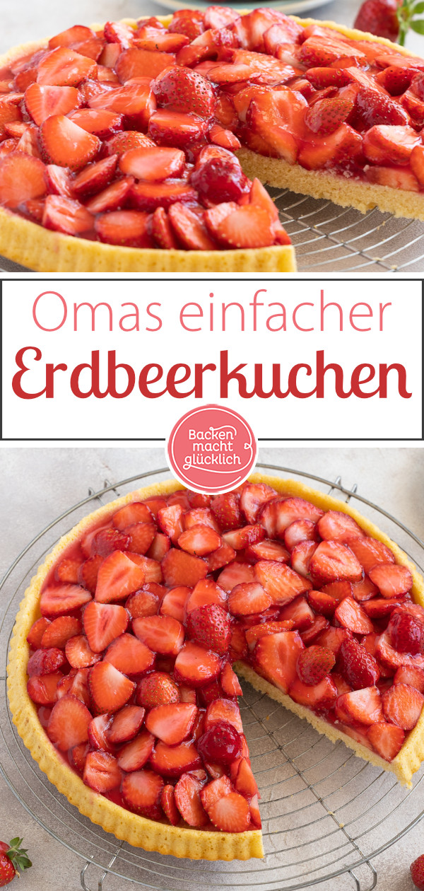 Einfacher Erdbeerkuchen aus Rührteig: Omas Klassiker kommt immer gut an! Schnell gemacht und super saftig ♥ Gleich testen!