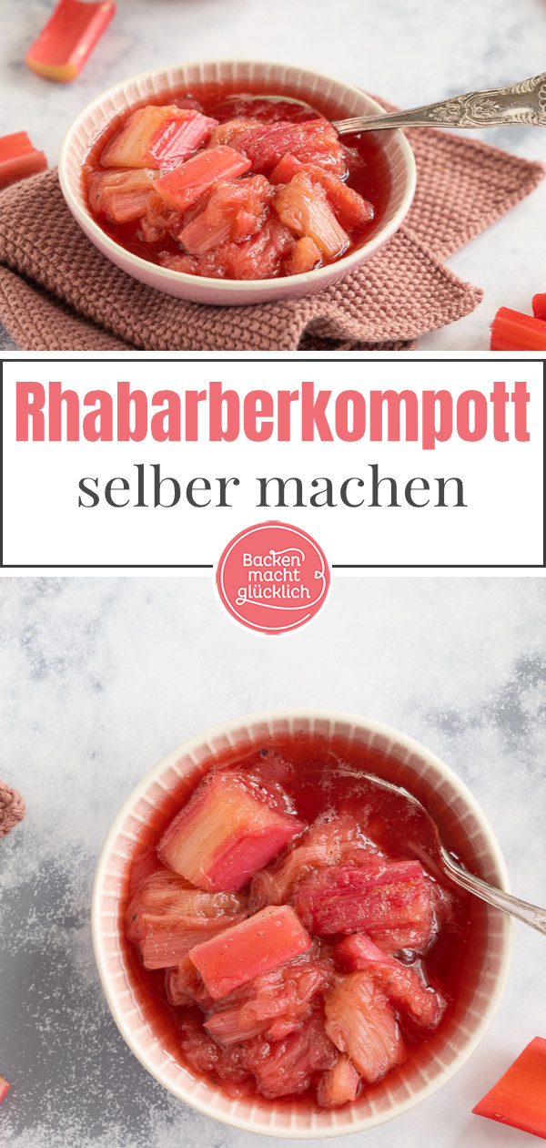 Omas einfaches Rhabarberkompott-Rezept. Nur 10 Minuten Aufwand & super lecker. Am besten gleich nachmachen!