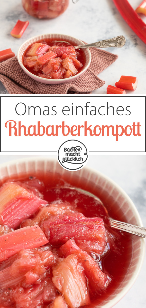 Omas einfaches Rhabarberkompott-Rezept. Nur 10 Minuten Aufwand & super lecker. Am besten gleich nachmachen!