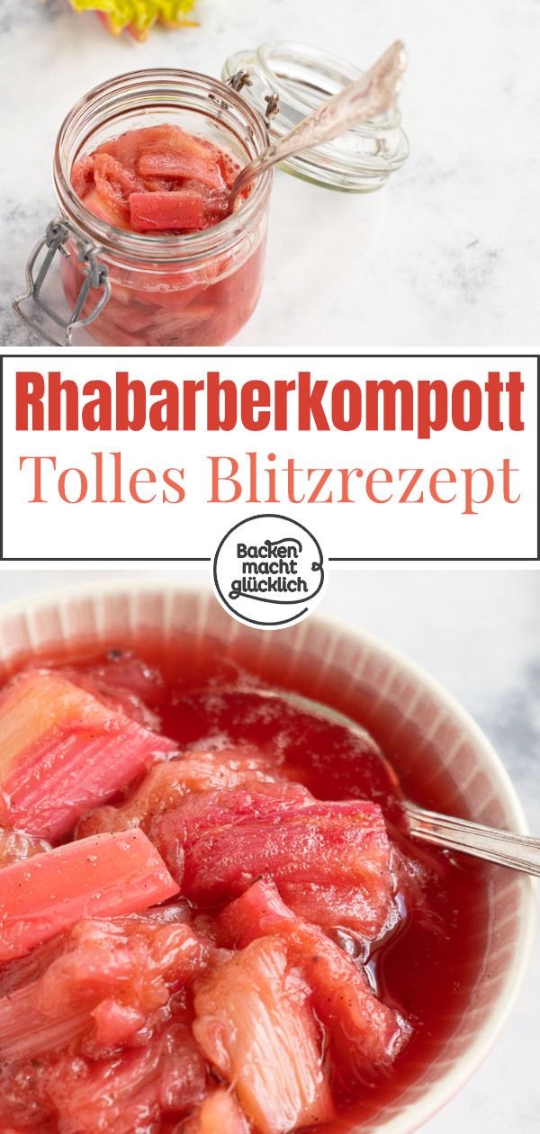 Omas einfaches Rhabarberkompott-Rezept. Nur 10 Minuten Aufwand & super lecker. Am besten gleich nachmachen!