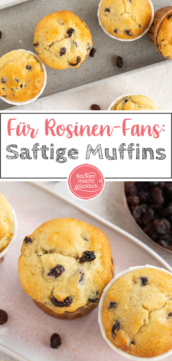 Die besten Rosinen-Muffins mit Joghurt: einfach und schnell gemacht, super saftig und fruchtig ♥ Gleich nachbacken!