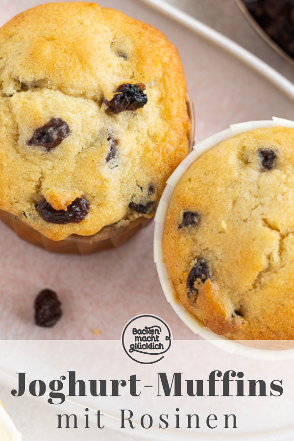 Die besten Rosinen-Muffins mit Joghurt: einfach und schnell gemacht, super saftig und fruchtig ♥ Gleich nachbacken!