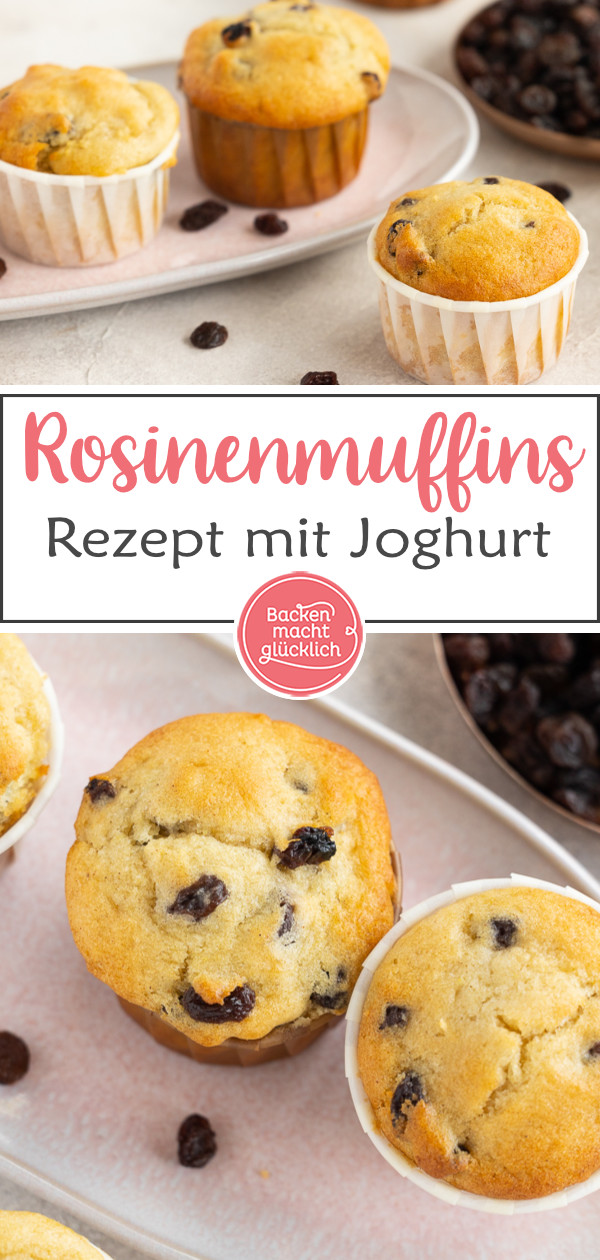 Die besten Rosinen-Muffins mit Joghurt: einfach und schnell gemacht, super saftig und fruchtig ♥ Gleich nachbacken!