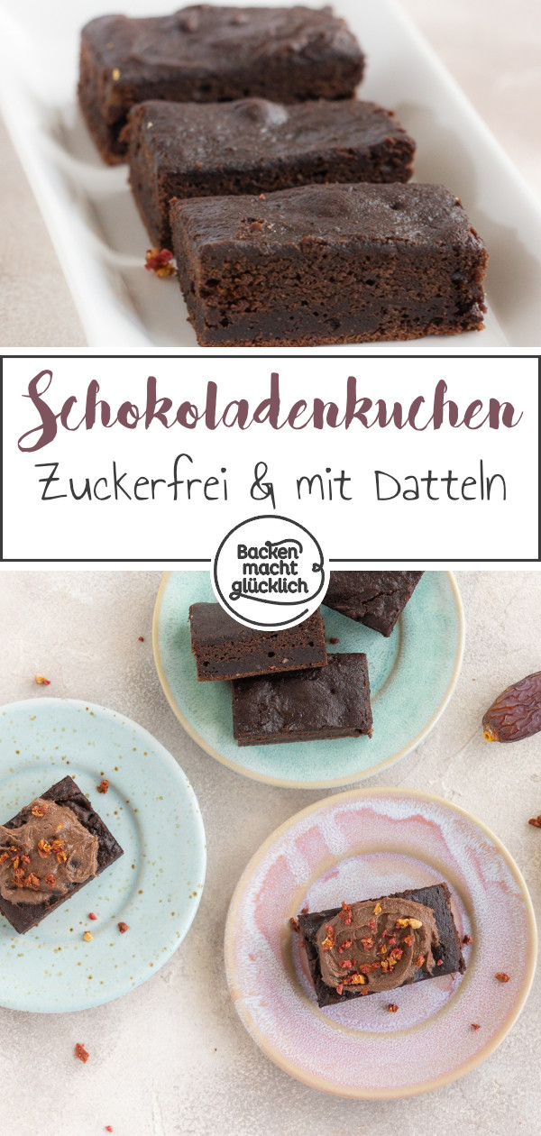 Super aromatischer gesunder Schoko-Dattel-Kuchen ohne Zucker: diesen saftigen Schokokuchen mit Datteln müsst ihr einfach testen ♥