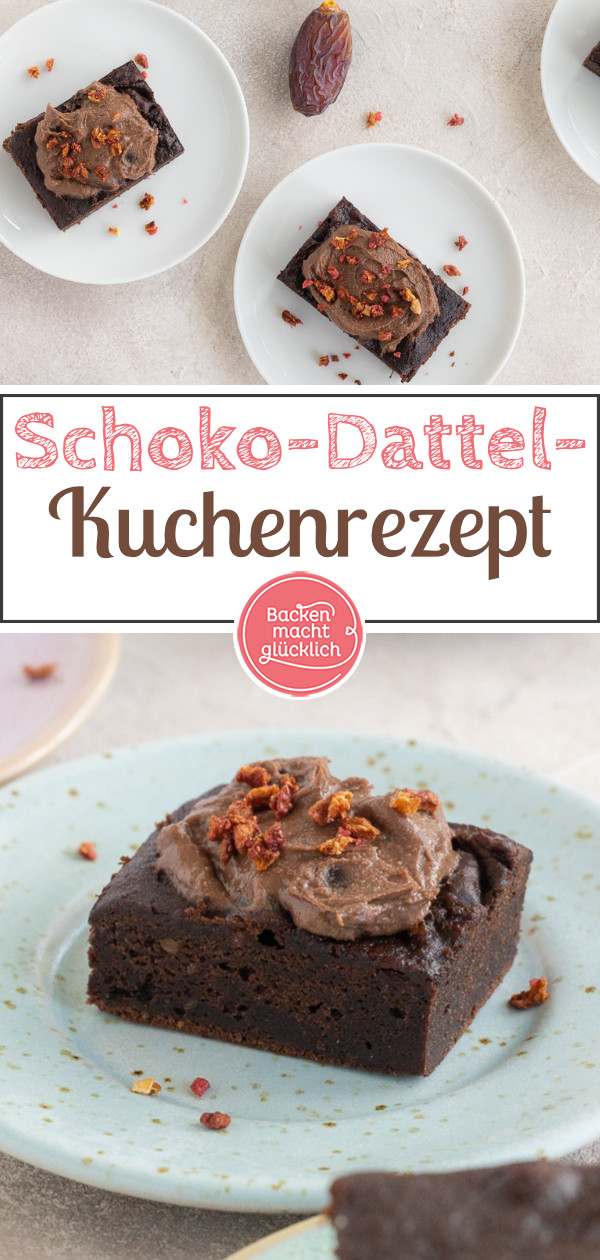 Super aromatischer gesunder Schoko-Dattel-Kuchen ohne Zucker: diesen saftigen Schokokuchen mit Datteln müsst ihr einfach testen ♥