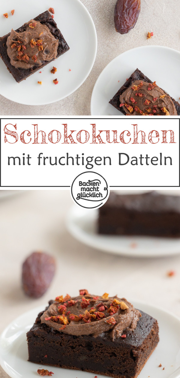 Super aromatischer gesunder Schoko-Dattel-Kuchen ohne Zucker: diesen saftigen Schokokuchen mit Datteln müsst ihr einfach testen ♥