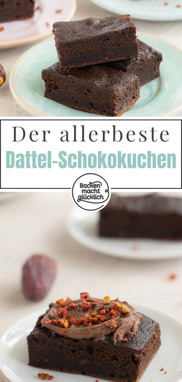 Super aromatischer gesunder Schoko-Dattel-Kuchen ohne Zucker: diesen saftigen Schokokuchen mit Datteln müsst ihr einfach testen ♥