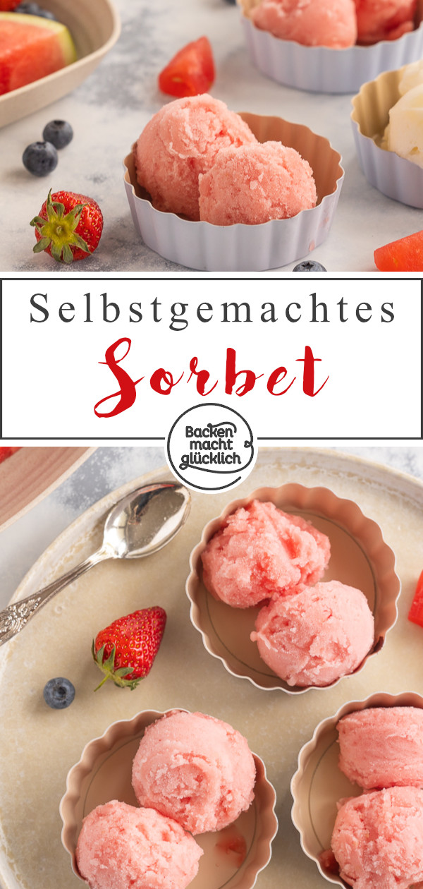 Sorbet selber machen ist ganz einfach: Mit diesem Grundrezept klappt´s garantiert - egal, ob mir Melone, Beeren oder Mango ♥