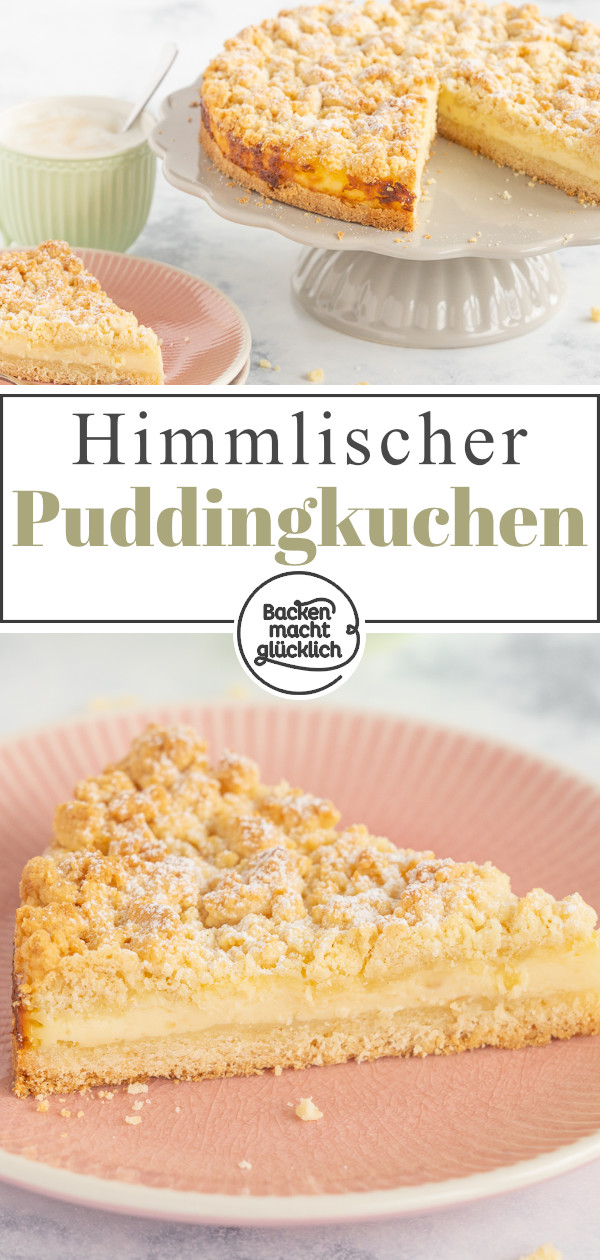 Himmlischer Streuselkuchen mit Pudding. Die perfekte Kombi aus buttrigem Teig und feiner Vanillecreme. Schnell, einfach & so lecker!