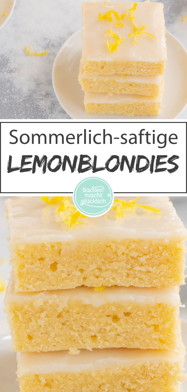 Diese Lemon Blondies sind einfach genial, blitzschnell gemacht, herrlich fudgy & saftig. Backt die Zitronen-Brownies gleich nach!