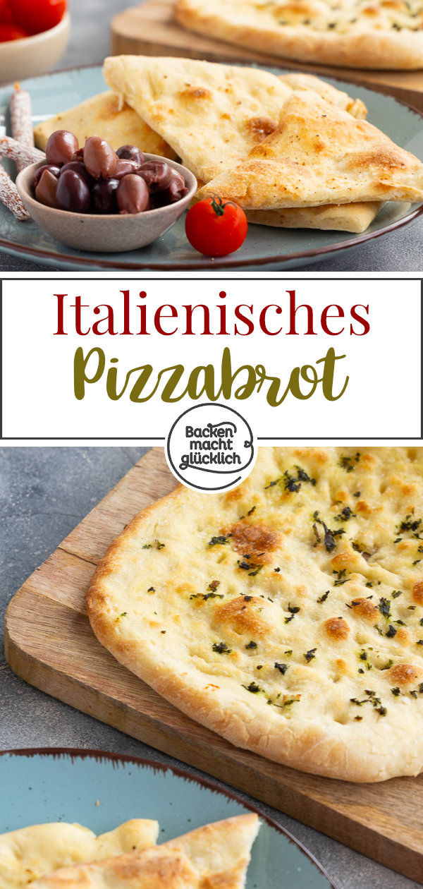 Rezept für perfektes Pizzabrot wie beim Italiener: einfach, schnell, fluffig, kross → Am besten gleich Nachbacken!