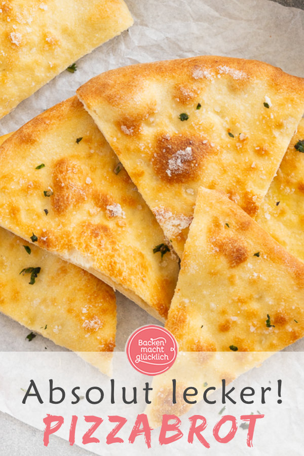 Rezept für perfektes Pizzabrot wie beim Italiener: einfach, schnell, fluffig, kross → Am besten gleich Nachbacken!