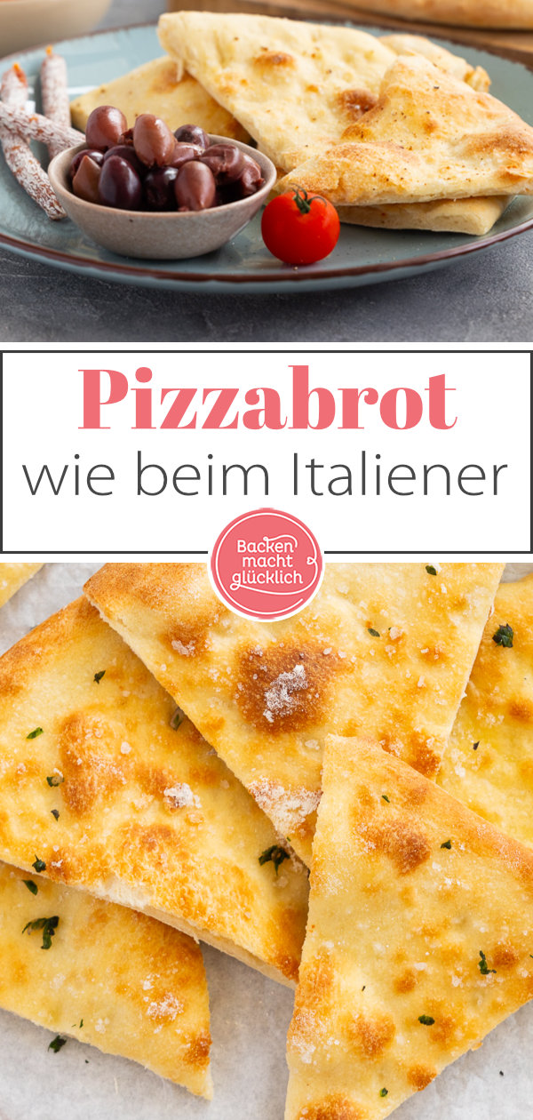 Rezept für perfektes Pizzabrot wie beim Italiener: einfach, schnell, fluffig, kross → Am besten gleich Nachbacken!