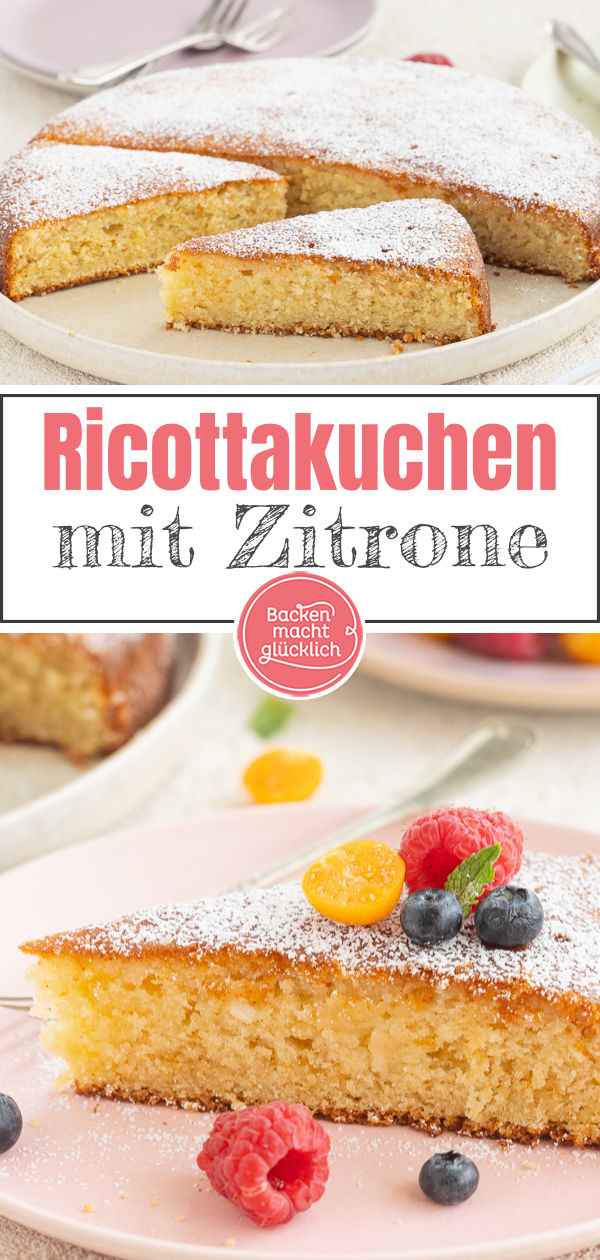 Super saftiger italienischer Ricottakuchen: Dieser einfache Rührkuchen mit Ricotta und Zitrone schmeckt himmlisch.