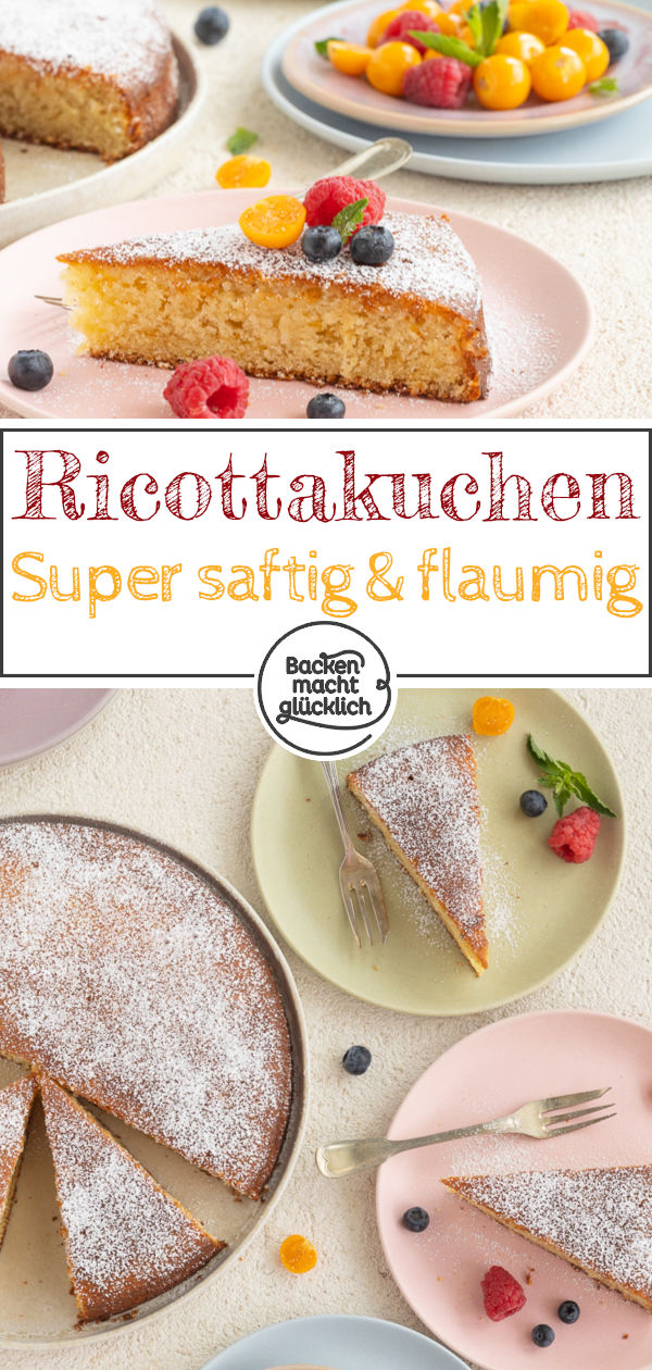 Super saftiger italienischer Ricottakuchen: Dieser einfache Rührkuchen mit Ricotta und Zitrone schmeckt himmlisch.