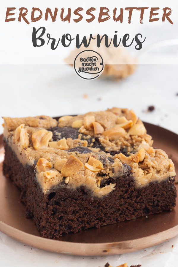 Superschokoladige saftige Erdnussbutter Brownies mit Peanut Butter Swirl: Genuss deluxe! Dieses Rezept müsst ihr testen ♥