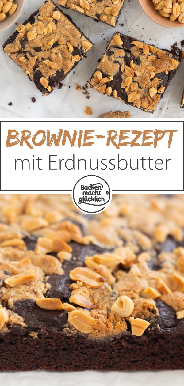 Superschokoladige saftige Erdnussbutter Brownies mit Peanut Butter Swirl: Genuss deluxe! Dieses Rezept müsst ihr testen ♥